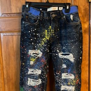 New Evolution in Design Womens Destress Jeans 30/32 Tie Dye $120 Unique
